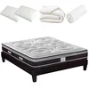Image de HYPSOM Lit 180x200 - Ensemble Matelas Mémoire de Forme & Ressorts Ensachés + Sommier en Bois + 2 Oreillers Mémoire de Forme + 1 Couette Thermo-Isolante + 1 Protège-Matelas Modèle Divin