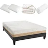 Image de BELLECOUR LITERIE | Pack Prêt à Dormir Leman 140x200 cm | Matelas Mousse hypersoft + Sommier + Accessoires
