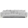 Image de Maison Aubertin Canapé Tissu Droit Gris Clair Altamo - 4 Places