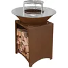 Image de FIESTA Brasero acier Corten grille inox amovible barbecue/plancha Ø 100 cm