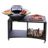 Image de Mon Mobilier Design Island Brasero îlot avec Plaque et Grille Amovible en Acier Barbecue plancha extérieur Ø 75 cm