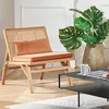 Image de Robin des bois - LALALA : Fauteuil scandinave en chêne, cannage et Velours Caramel