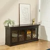 Image de Robin des bois - Stella : Buffet vitrine en Bois Massif Noir