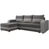 Image de Bestmobilier - Canapé d'angle Convertible avec Coffre Réversible Harvey en Tissu - Canapé Lit - Sofa Gris 4 Places - Angle Droit - ou Gauche - Salon