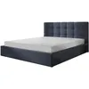 Image de Bestmobilier - Lit Coffre 160X200 cm Mael en Tissu Bleu Ardoise avec Sommier Inclus - Chambre Adulte