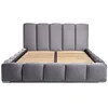 Image de Bestmobilier - Lit Coffre 160X200 cm Torreon en Velours Gris Foncé avec Sommier Inclus - Chambre Adulte