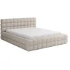 Image de Bestmobilier - Lit Coffre 180X200 cm Kingston en Tissu Bouclette Beige avec Sommier Inclus - Chambre Adulte