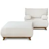 Image de Bestmobilier - Fauteuil Convertible avec Coffre Cristal en Velours Beige - Salon