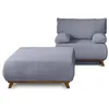 Image de Bestmobilier - Fauteuil Convertible avec Coffre Cristal en Velours Gris - Salon