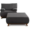 Image de Bestmobilier - Fauteuil Convertible avec Coffre Cristal en Velours Côtelé Gris Foncé - Salon