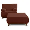 Image de Bestmobilier - Fauteuil Convertible avec Coffre Cristal en Velours Côtelé Terracotta - Salon
