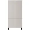 Image de Bestmobilier - Armoire Timote en Bois Écru avec Rangements 4 Portes - Salon