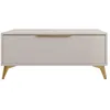 Image de Bestmobilier - Table Basse Boccioni Rectangulaire en Bois Beige avec Rangement 1 Tiroir - Salon