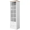 Image de Bestmobilier - Vitrine Francesco en Bois Blanc avec Rangements 1 Porte 2 Tiroirs - Salon