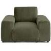 Image de Lisa Design - Garance - Fauteuil en Velours côtelé Grosses côtes, Vert