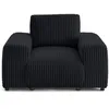 Image de Lisa Design - Garance - Fauteuil en Velours côtelé Grosses côtes, Noir