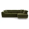 Image de Bestmobilier Baoji - Canapé d'angle Droit 5 Places Convertible avec têtières et Coffre en Velours côtelé