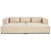 Image de Lisa Design - Stella - canapé Droit 3 Places avec Double méridienne - Assise Profonde - en Velours côtelé, Beige
