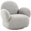 Image de Lisa Design - Javier - Fauteuil pivotant - en Tissu Bouclette, Gris Clair