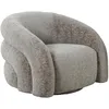 Image de Lisa Design - Nicolo - Fauteuil pivotant - en Tissu texturé, Taupe