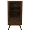 Image de Lisa Design - Pauline - vitrine - chêne foncé - 2 tiroirs et 1 Porte - 72x145 cm, Bois