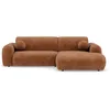 Image de Lisa Design Best Mobilier - Louise - Canapé d'angle Droit 4 Places en Velours texturé - Vert Kaki (Terracotta)