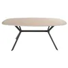 Image de Lisa Design - Ruben - Table à Manger - Plateau en céramique Effet travertin - Pieds en Acier - 4 à 6 Personnes, Beige/Noir
