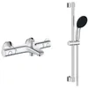 Image de GROHE Pack Mitigeur thermostatique Bain Douche + pommeau de Douche + Barre de Douche + Flexible Grotherm 800 et Tempesta