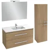 Image de Jacob Delafon Pack Meuble Vasque 100 cm Ola up chêne + Colonne + Miroir + Spot