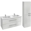 Image de Jacob Delafon Meuble Double Vasque 120 cm Ola up + Colonne de Salle de Bain Blanc