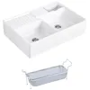 Image de Evier timbre d'office VILLEROY ET BOCH Tradition 89,5 x 63 céramique vidage auto blanc + Panier vaiselle