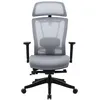 Image de REKT Office-R - Chaise de Bureau Ergonomique - 12 régalges - Fauteuil de Bureau avec Support Lombaire - Appuie tête - Profondeur d'assise - Assise 55Kg/M3 Confort (Noir/Gris)