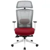 Image de REKT Office-R - Chaise de Bureau Ergonomique - 12 régalges - Fauteuil de Bureau avec Support Lombaire - Appuie tête - Profondeur d'assise - Assise 55Kg/M3 Confort (Blanc/Rouge)