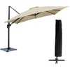Image de Parasol déporté Molokai carré 3x3m Beige avec manivelle. Parasol déporté inclinable, Rabattable et Rotatif avec Housse de Protection.
