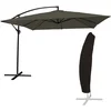 Image de Parasol déporté Molokai carré 2.7x2.7m Gris avec manivelle. Parasol déporté inclinable, Rabattable et Rotatif avec Housse de Protection.