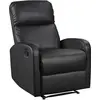 Image de Happy Garden Fauteuil inclinable Max Noir. Fauteuil de Salon Relax en Simili Noir Anthracite avec Inclinaison Manuelle et Repose-Pieds.