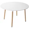 Image de Happy Garden Table Ronde Martha 120cm Blanche. Table de Salle à Manger Ronde de Style scandinave pour 4 Personnes.