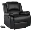 Image de Happy Garden Fauteuil électrique inclinable Cloud Noir. Fauteuil de Salon Relax en Simili Noir avec Inclinaison électrique et Repose-Pieds.