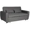 Image de Happy Garden Canapé Droit Convertible Matt 2 Places Tissu Gris. Canapé avec Dossier inclinable et Coussins