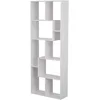 Image de Happy Garden Bibliothèque 8 étagères, Blanche Jane. Meuble de Rangement, étagère Zig zag au Design Moderne pour Salon Chambre ou Bureau. Étagères de rangements pour Livres et décorations.