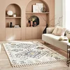Image de Nazar Tapis Berbère Salon à Franges, Shaggy Multicolore, Motifs Losanges Géométriques, Lavable, Moelleux, Poils Longs (160x230 cm, 3074 Crème)