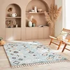 Image de Nazar Tapis Salon, Tapis Berbere a Franges, Tapis Shaggy, Tapis Berbere Multicolore, Motifs Losanges géométriques, Lavable, Moelleux, Poils Longs (160x230 cm, 3144 Turquoise)