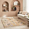 Image de Nazar Tapis Berbere Salon, Tapis Berbere a Franges, Tapis Shaggy, Tapis Berbere Multicolore, Motifs Losanges géométriques, Lavable, Moelleux, Poils Longs, Tapis Berbere (80x150 cm, 3144 Jaune)