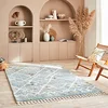 Image de Nazar Tapis Salon, Tapis Berbere a Franges, Tapis Shaggy, Tapis Berbere Multicolore, Motifs Losanges géométriques, Lavable, Moelleux, Poils Longs (200x290 cm, 3110 Turquoise)