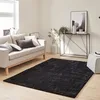 Image de Tapis Cosy Uni Shaggy Moelleux, Salon, Chambre, Doux à Poils Longs (120x160 cm, Noir)