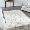 Image de Nazar Tapis Lasso à Motif géométrique, Poils Longs, Tapis Salon, Chambre, Tapis Abstrait, Graphique, Tapis Crème (672 crème, 120x160 cm)