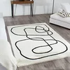Image de Nazar Tapis Lasso à Motif géométrique, Poils Longs, Tapis Salon, Chambre, Tapis Abstrait, Graphique, Tapis Crème (675 Ivoire, 120x160 cm)