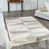 Image de Nazar Tapis Lasso à Motif géométrique, Poils Longs, Tapis Salon, Chambre, Tapis Abstrait, Graphique, Tapis Crème (676 Gris, 120x160 cm)