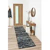 Image de Tapis Shaggy Doux à Motifs Géométrique, Tapis Salon, Tapis Chambre, Tapis Couloir, Moelleux, Moderne, Beige, Gris, Bleu, Rouge (584 Noir, 80x300 cm)