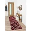 Image de Nazar Tapis Shaggy Doux à Motifs Géométrique, Tapis Salon, Tapis Chambre, Tapis Couloir, Moelleux, Moderne, Beige, Gris, Bleu, Rouge (668 Rouge, 80x300 cm)